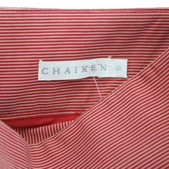 CHAIKEN RED PINSTRIPE SKIRT SIZE 6 - Picture 4 of 7